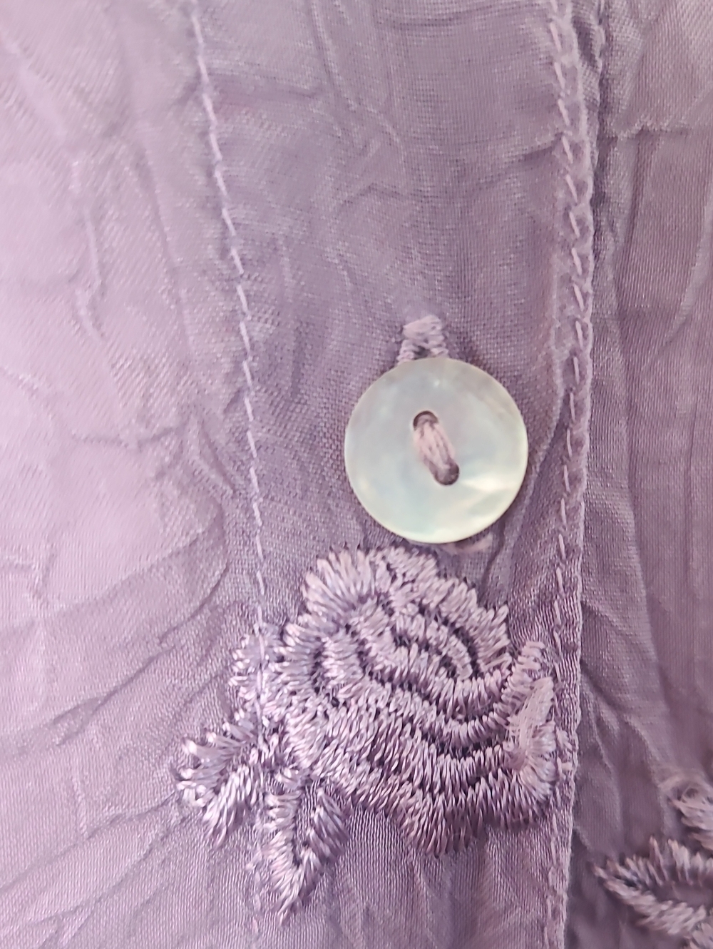 Johnny Was Collection Lavender Rose Embroidered Peplum Blouse Size Large - Picture 5 of 12